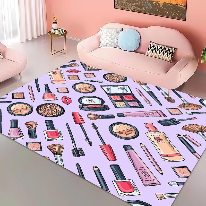 Cartoon Make Up Cosmetics Carpets for Home Living Room  Adults Bedroom Cloakroom Sofa Doormat Kitchen Floor Rugs Anti-slip Decor