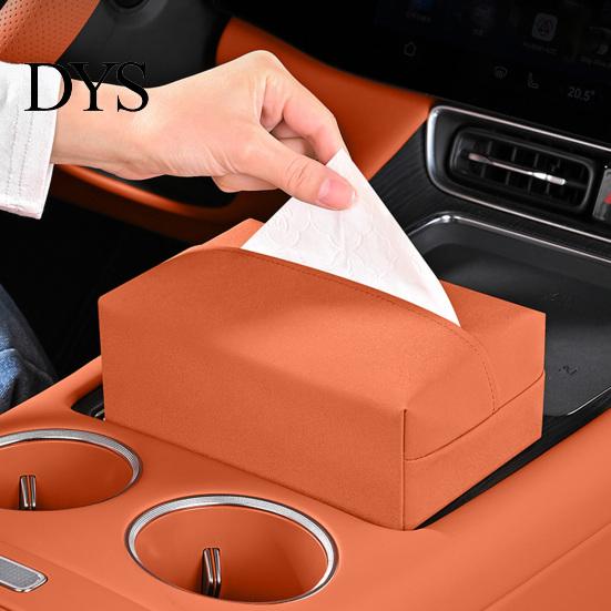 Magnetic Tissue Holder Car Box Leather Flexible Installation Dispenser for Seat Back Center Console Sun Visor Universal Accessories Accessory