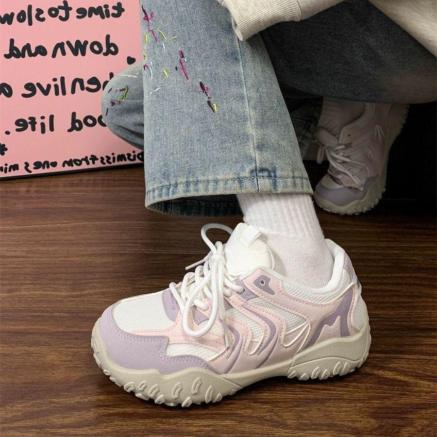 Popular mountaineering dad shoes children 2025 autumn new mesh breathable women's shoes versatile soft-soled casual sports shoes