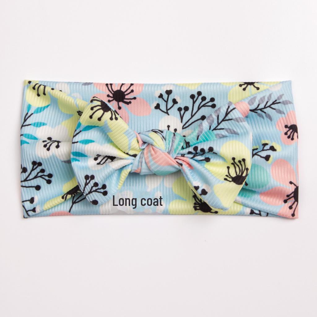 Cozy Baby Hair Band: Soft Print Bow Headscarf for Girls - Perfect for Autumn and Winter