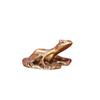1Pcs Mini Lotus Leaf Frog Figurines Sleeping Position Frog Brass Ornament Copper Animal Tea Pet Home Decorations Antique Crafts+