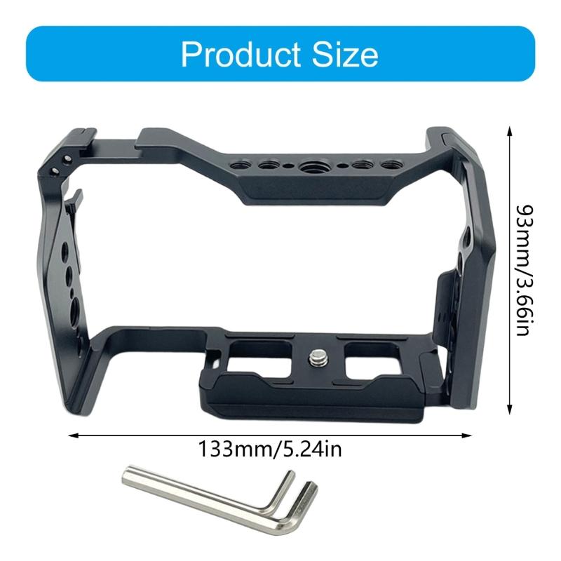 Multiple Interfaces Aluminum Camera Cage for ZV-E10 II Precisions Mechanism And Secure Cable Clamp