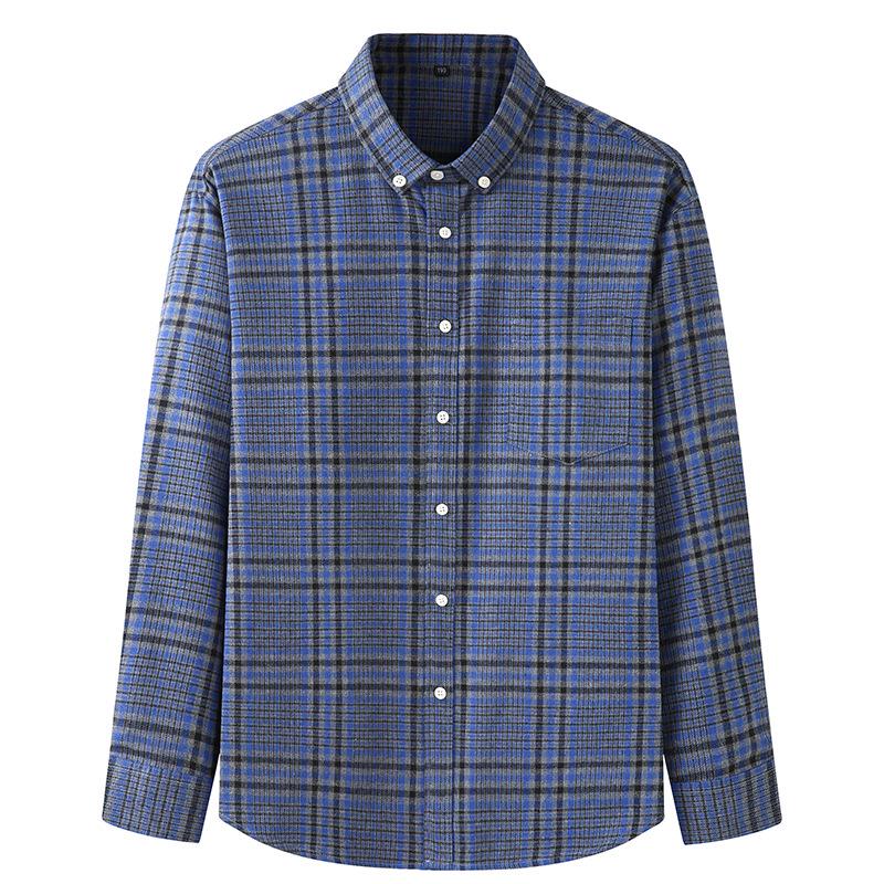Camicia a quadri in flanella a maniche lunghe da uomo taglie forti Autunno/Inverno