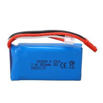 7.4V 850mAh Lithium Battery Professional Replacement RC Helicopter Battery For WLtoys V912V262V333V3