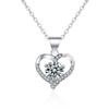 S925 sterling silver simple love inlaid D-color moissanite necklace niche design versatile high-end collarbone chain holiday jewelry gift