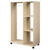 Wardrobe Clothes Rack Mobile Storage Cabinet Particle Board Light Oak Color