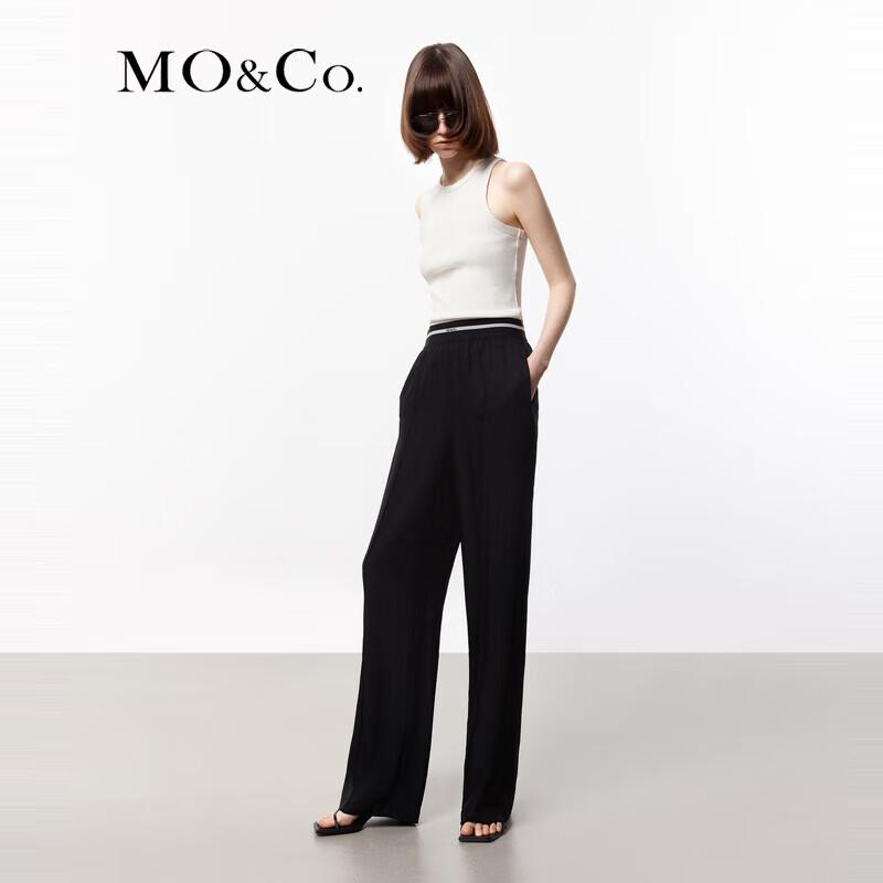 MO&Co. Women's Cool-Touch Triacetate Straight-Leg Casual Pants