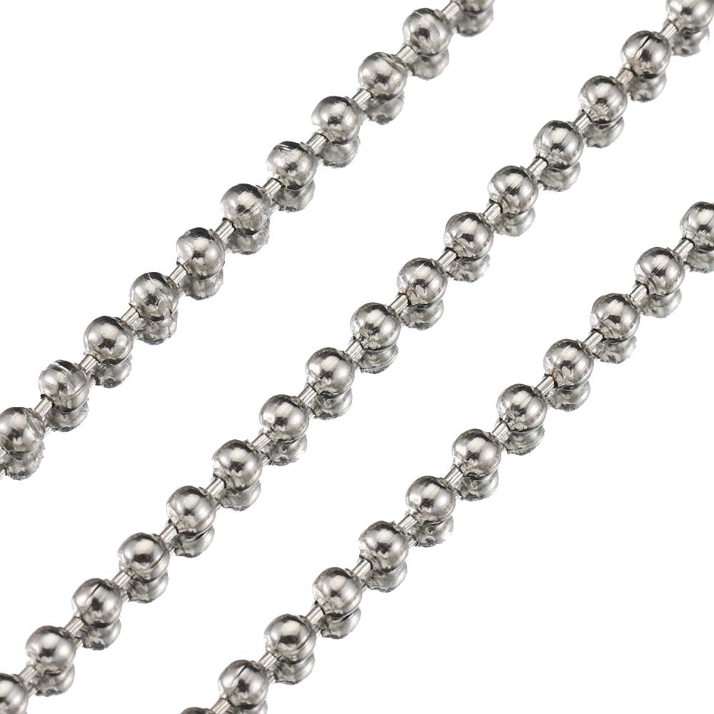 10pcs Stainless Steel Ball Beading Chains 8-20cm Connector for Key Chain/Dolls/Label DIY Bracelet Jewelry Making Accessorise