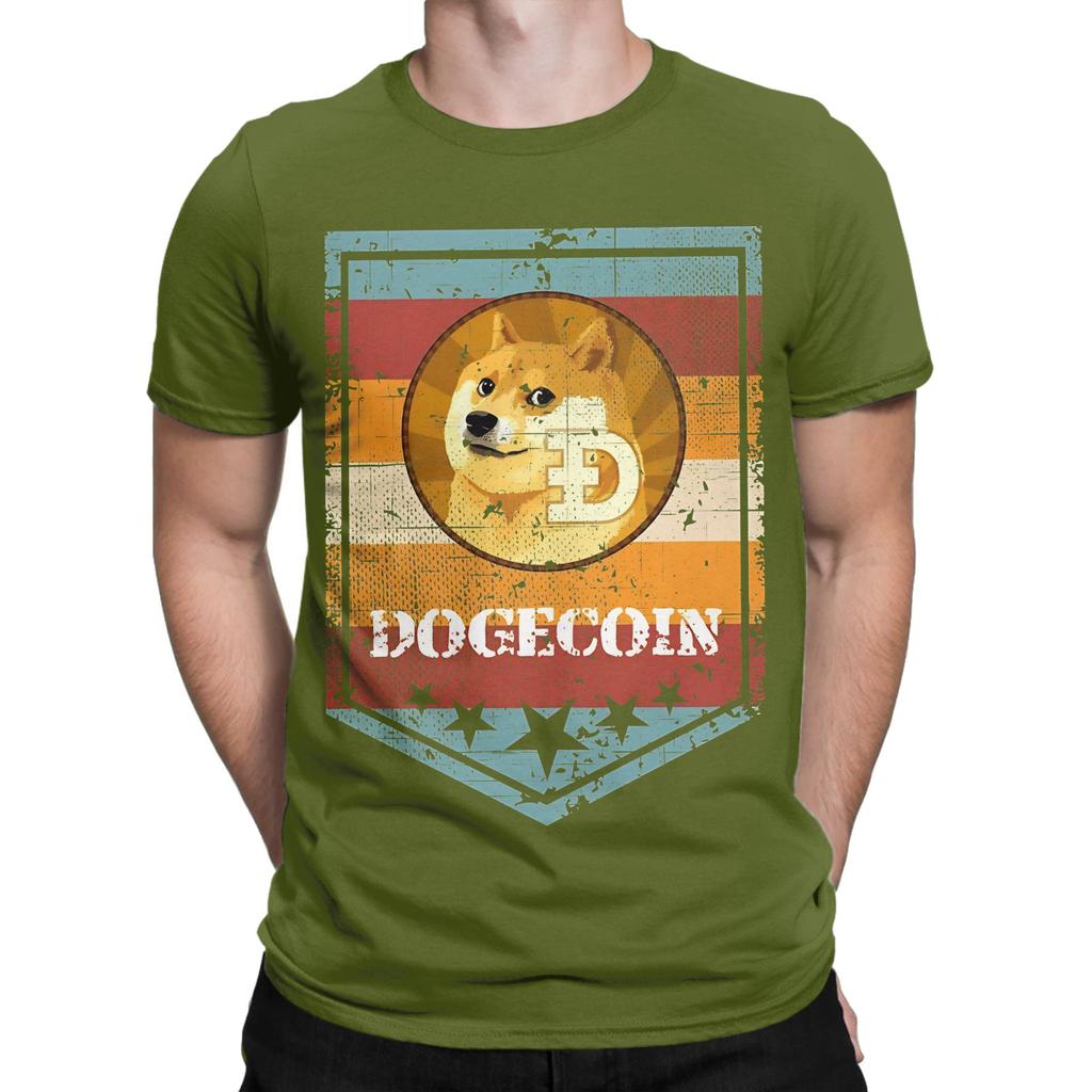 Dogecoin Doge Cryptocurrency Military Grunge Novelty Graphic 100 Cotton Tshirt Dogecoin Tops Tees For Unisex