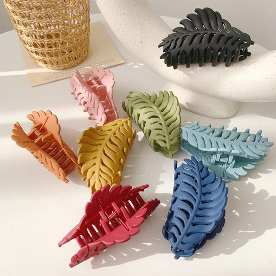 Hair Clip Frosted All-match Hair Accessories Leaf Shape Women Claw Clip for Thin/Thick Hair
