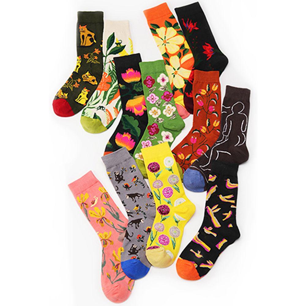Fashion Funny Art Novelty Men Socks Flower Pattern Cotton Hosiery Stocking Fashion Funny Art Novelty Men Socks Flower Pattern Cotton Hosiery Stocking