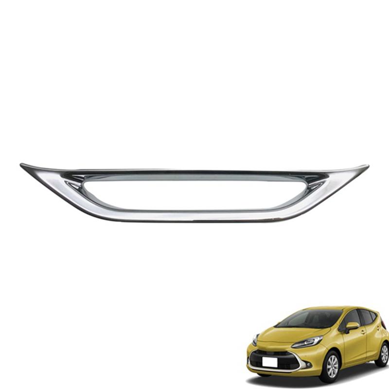 Car Chrome Rear Bumper Fog Light Lamp Cover Car Trim Decoration Stickers Fog Light Cover For Toyota AQUA