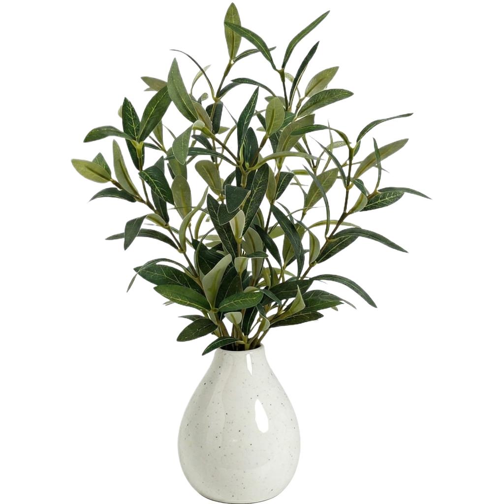 14-inch Indoor Artificial Olive Tree With Ceramic Vase