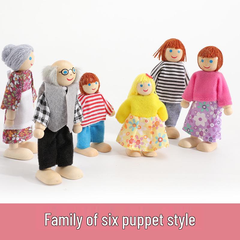 Wooden Doll Furniture Set: Mini Sofa, Cabinet, and Wardrobe for Child's Pretend Play