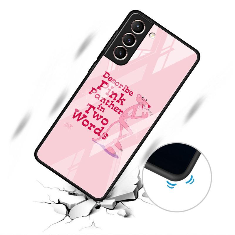 Süße lustige Pink Panther Glashülle für Samsung Galaxy S20 FE S21 Plus S22 Ultra Note 20 10 Lite 9 S10 S9 S8 S10e Telefonhülle Sac