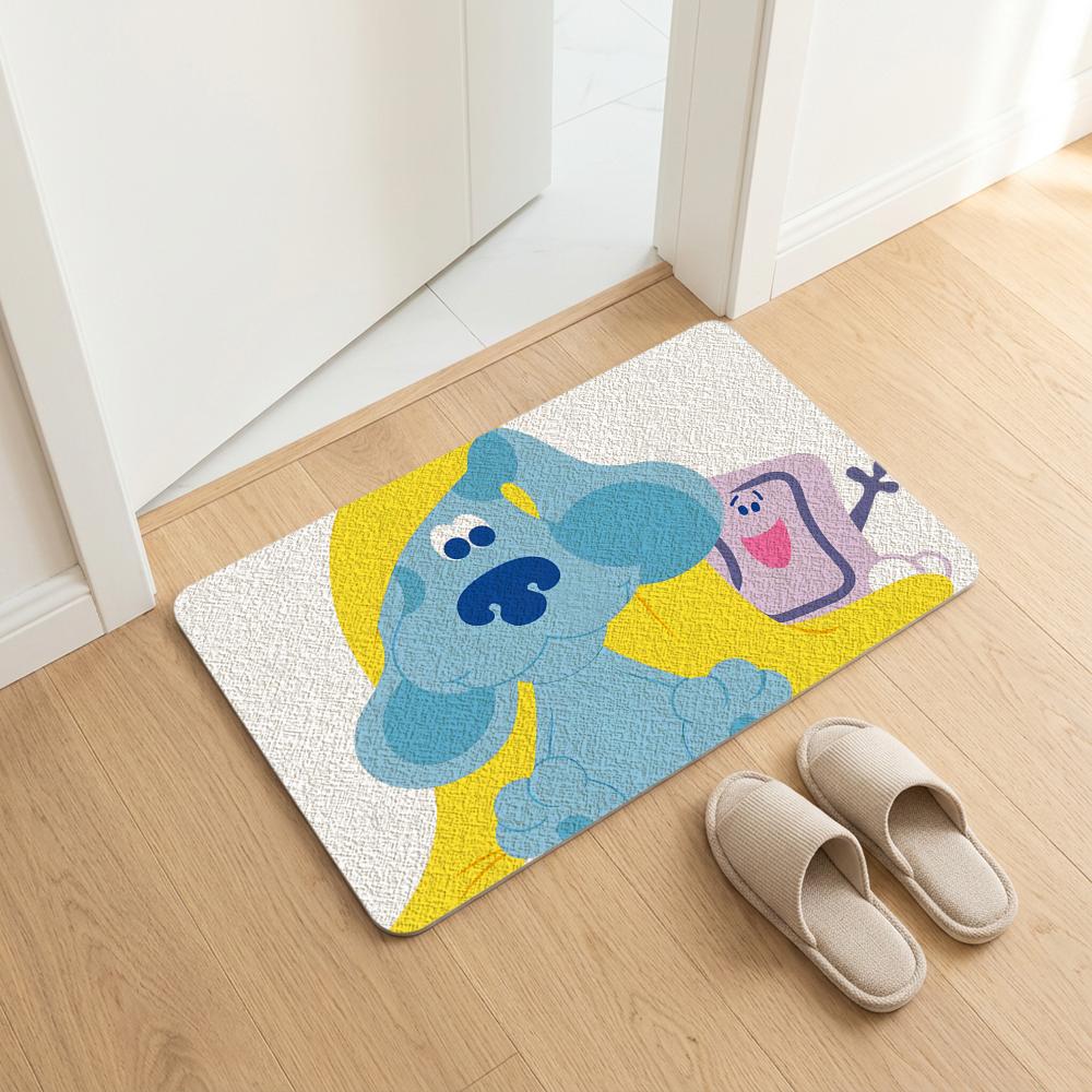 Cartoon B-Blues C-Clues Floor Mat Diatomite Bath Mat, Quick Dry, Absorbent, Multi-Scene Mat 40x60cm