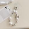 INS Korean Style Sweet Beaded Pearl Bowknot Phone Chain Pendant Bracelet Key Ring Bag Pendant Trendy
