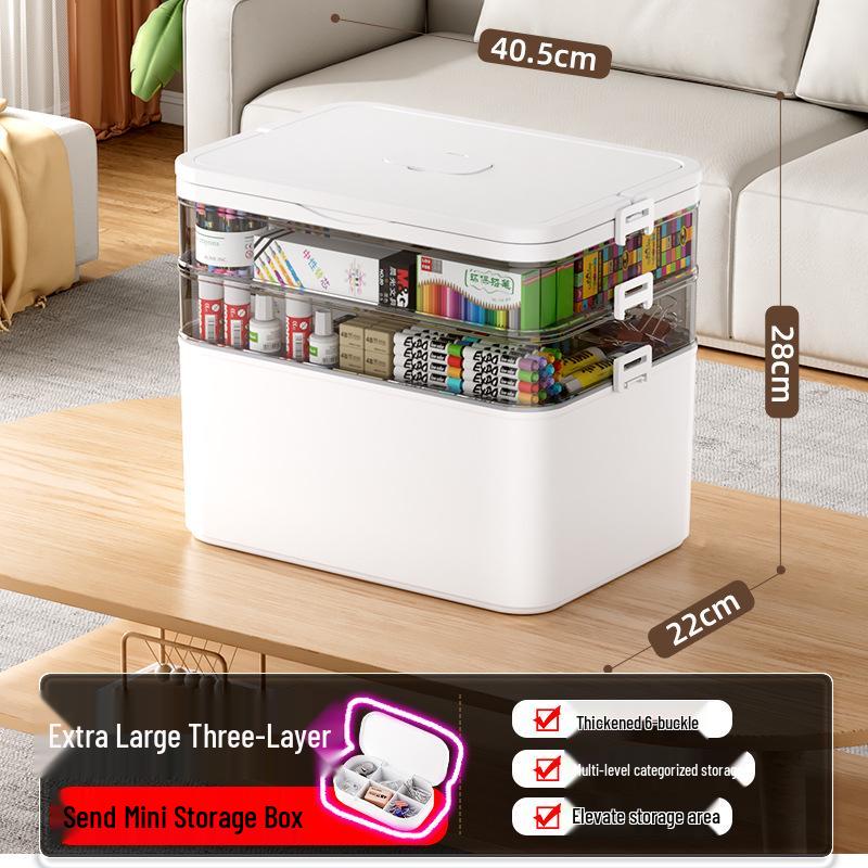 Portable Multifunctional Art Painting Toolbox: Multi-layer Plastic Storage Case for Watercolor, Chinese Painting Pigments, and Pencils