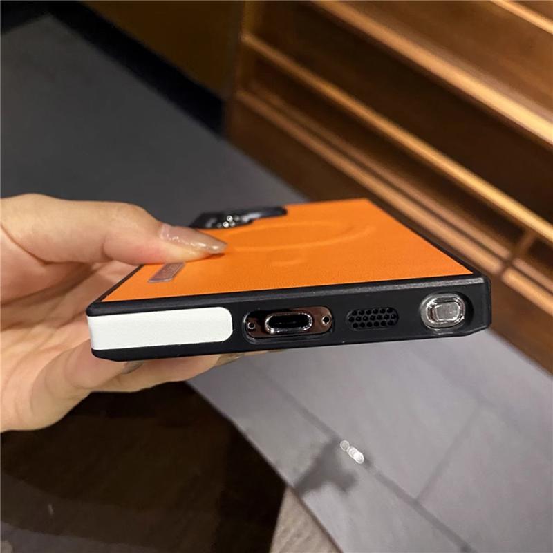 Luxusní matný kožený magnetický bezdrátový nabíjecí kryt pro Samsung Galaxy S24 Ultra S23 S22 Nárazuvzdorný kryt s měkkým nárazníkem