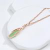 Luxury Oval Mist Green Zircon Pendant Gold Color Necklace for Women Wedding Party Jewelry