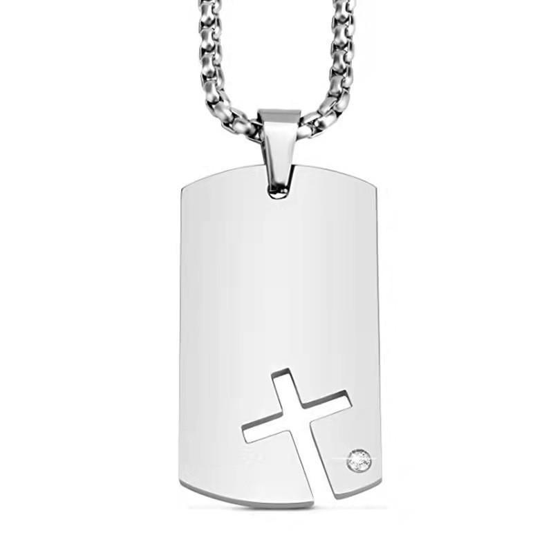 

Подвеска-крест из нержавеющей стали в военном стиле с бриллиантами - СЕСТРА БРАТ