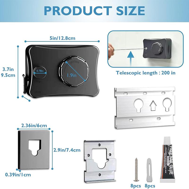 5,1 m zatahovací oděvy Koně Nerezová tkanina Drátěné lano Protiskluzové prodlužovací nástěnné prádelní lano pro sušení v bytě