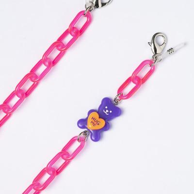 MYBOO MY Máscara de Ursinho de Pelúcia + Corrente para Óculos - rosa neon