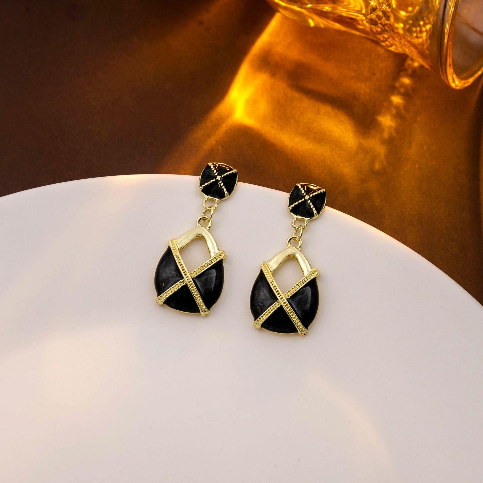 Французский придворный стиль, капающее масло, средневековые серьги, ретро, металлические, геометрические, квадратные серьги, 925, высококачественные ювелирные изделия