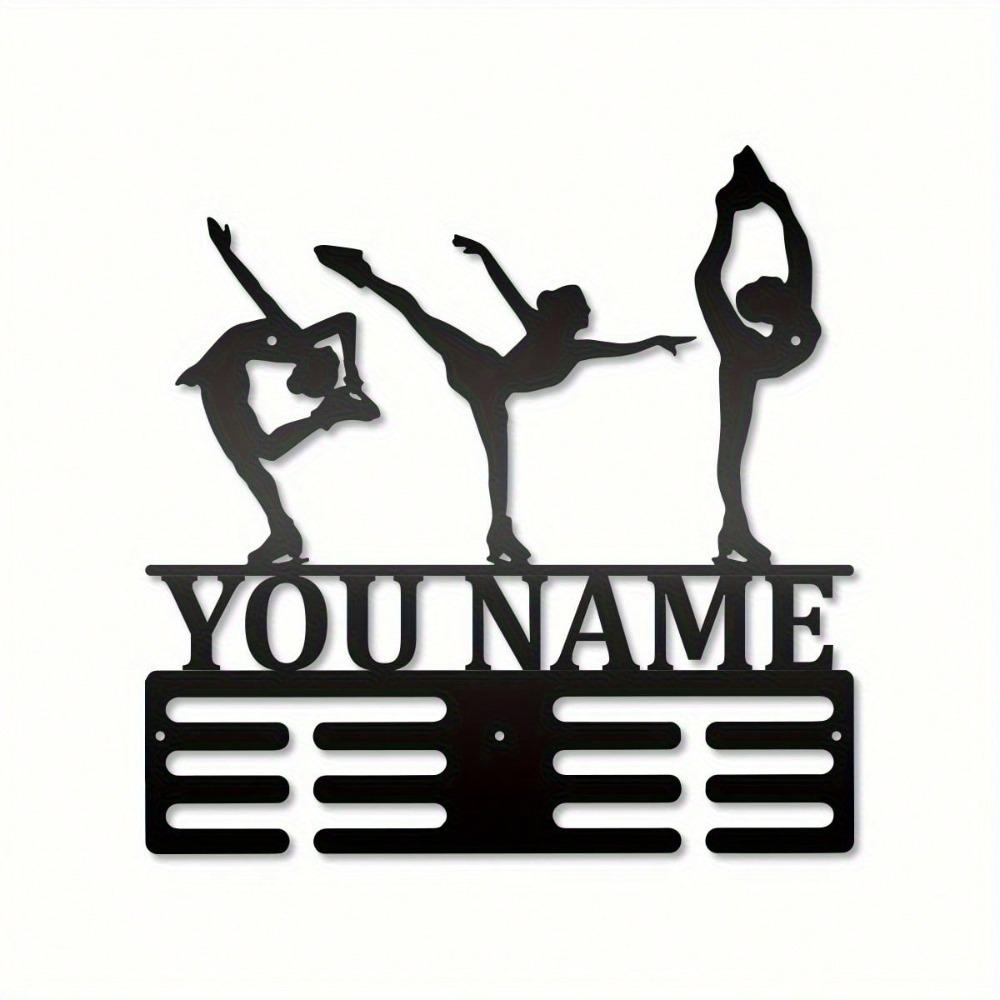 Custom Metal Figure Skater Medal Holder, Personalized Wall Art, Skating Gifts for Enthusiasts, Award Display Rack, Durable Art Deco Decor