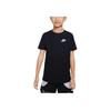 Nike Embroidered Logo Cotton Crew Neck Short Sleeve T-Shirt Kids Tops Black AR5254-010