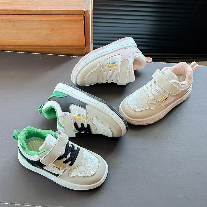 2024 Barn Fritidssko for Jenter Høst Ny Mote Koreansk Stil Myk Såle Sklisikker Pustende Trendy Allsidige Sko