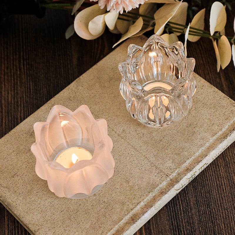 Vintage Tulip Glass Candle Holder Romantic Wedding Clear Table Candle Ornament Home Jewelry Accessories Craft Gifts Home Decor