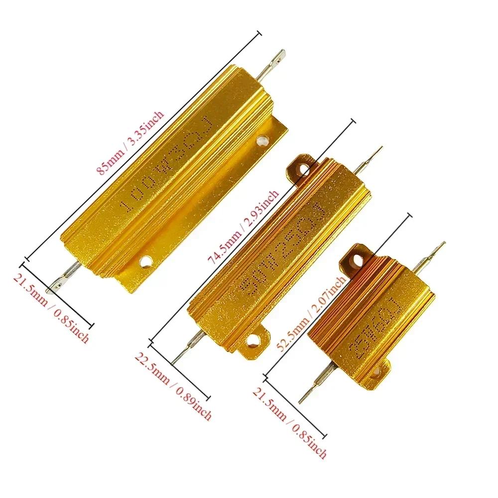 

1 pc 10W 50W 100W Aluminum Power Metal Shell Case 1K~100R ohm Resistance Load Resistor 1K 0.1R 0.33R 1R 2R 10W-20R