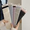 Medium Tube Stacking Socks High Elastic Lycra Rubber Band Solid Color Strips Simple Boneless Socks Stockings