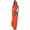 Autumn New Fashion Sexy Slim Fit Metal Decorative Pleated Sleeveless Hip Wrap Dress