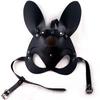 Gothic-Style Cat-Ear S&M Leather Mask, Unique  Accessory for Adult Erotic Roleplay, Spice Up Bedroom Bondage & Sensual Games