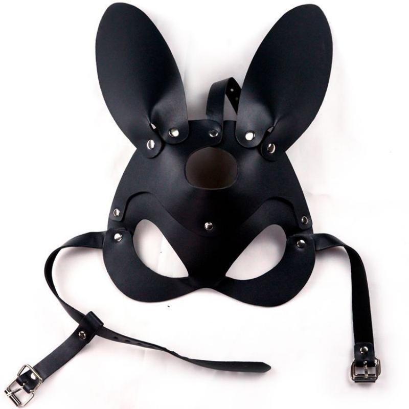 Gothic-Style Cat-Ear S&M Leather Mask, Unique Accessory for Adult Erotic Roleplay, Spice Up Bedroom Bondage & Sensual Games