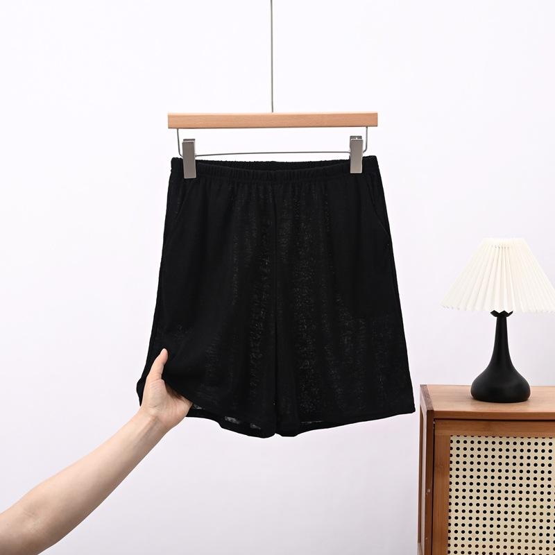 New High-waisted Wide-leg Short Pants for Women, Suitable for Summer As Outerwear, Comfortable Casual Loose-fit Plus-size Pajama Pants