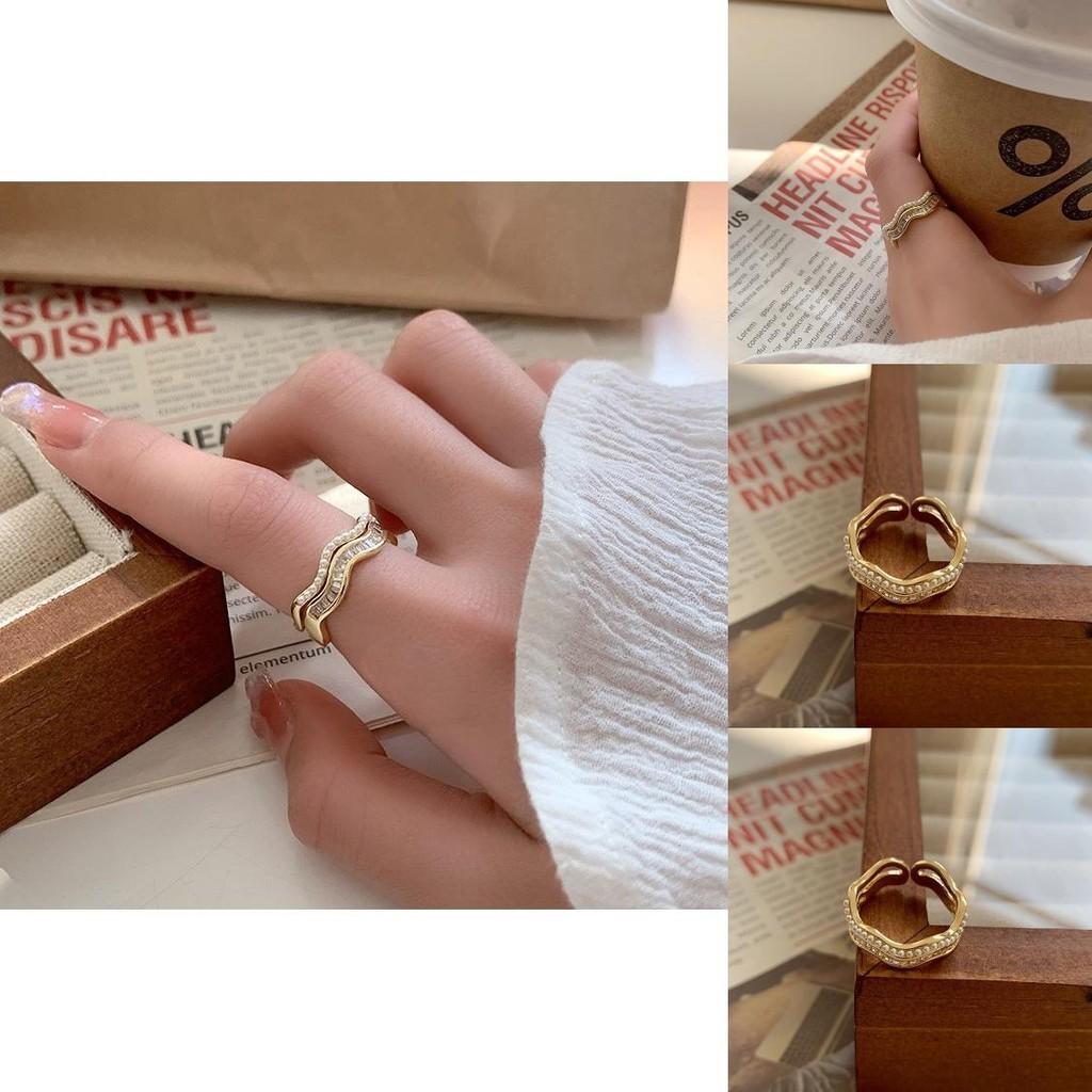 Elegant Korean Style Chic Ring For Women Adjustable Copper Geometric Design Ideal For Fashionable Everyday Wear