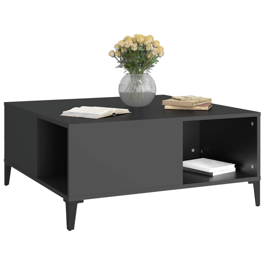 Coffee Table Black 80 X 80 X 36.5 Cm Engineered Wood