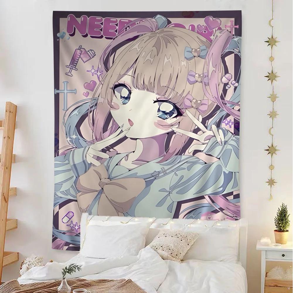 VIKAMA Meme Tapestry Craving Girl Streamer Overload Psychedelic Art Vibrant Hippie Wall Decor Perfect For Gaming Rooms