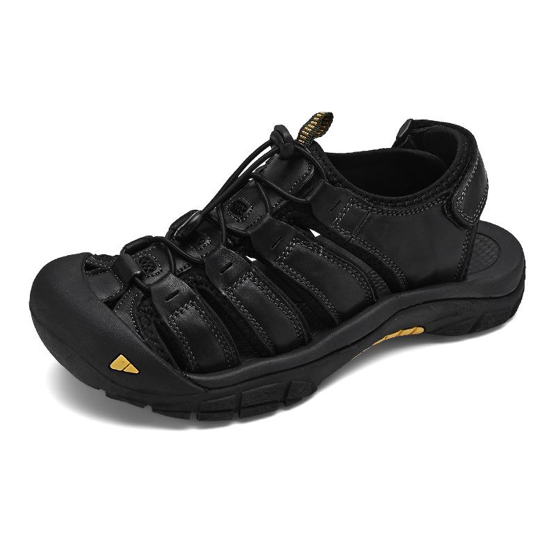 Men s Summer Closed-Toe Leather Sandals for Casual Outdoor Hiking and Beach Activities 41