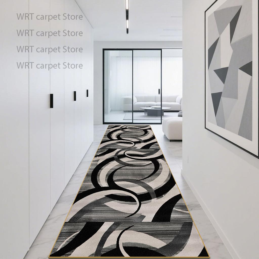 Nordic Geometric Style Long Runner Rug Decoration Home Easy Clean Stair Corridor Carpet Living Room Anti Slip Porch Hallway Mat