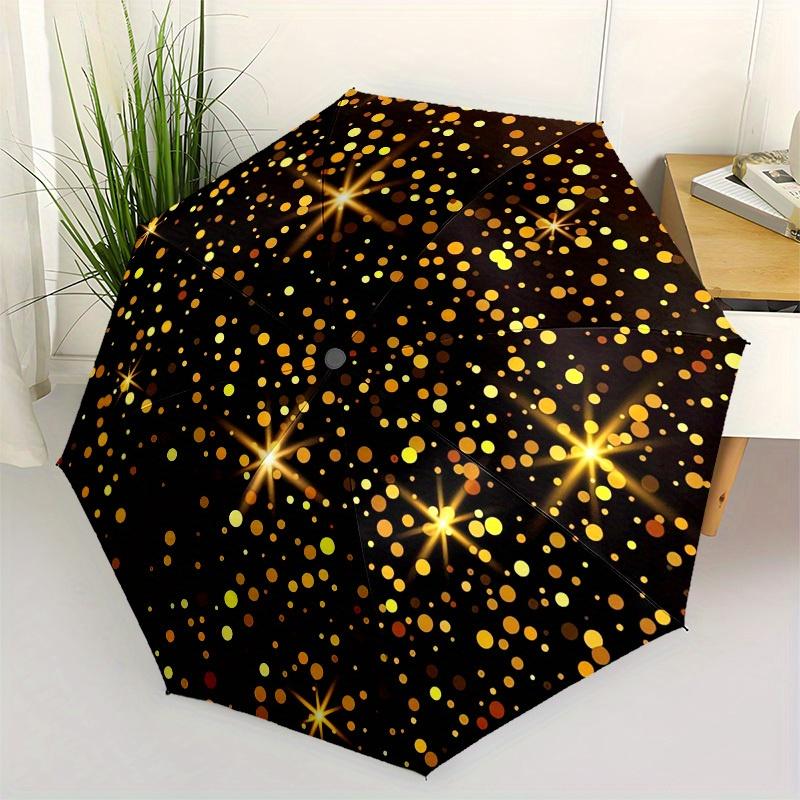 1pc Golden Sparkles Themed High-quality Umbrella,Automatic Opening and Closing Umbrella,Multi-functional Umbrella G0811189