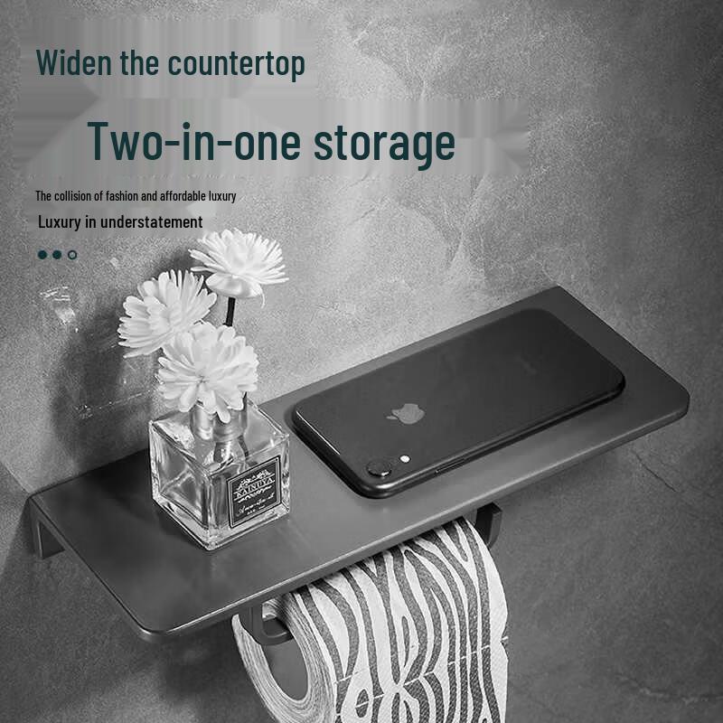 Aige White Double Toilet Paper Holder