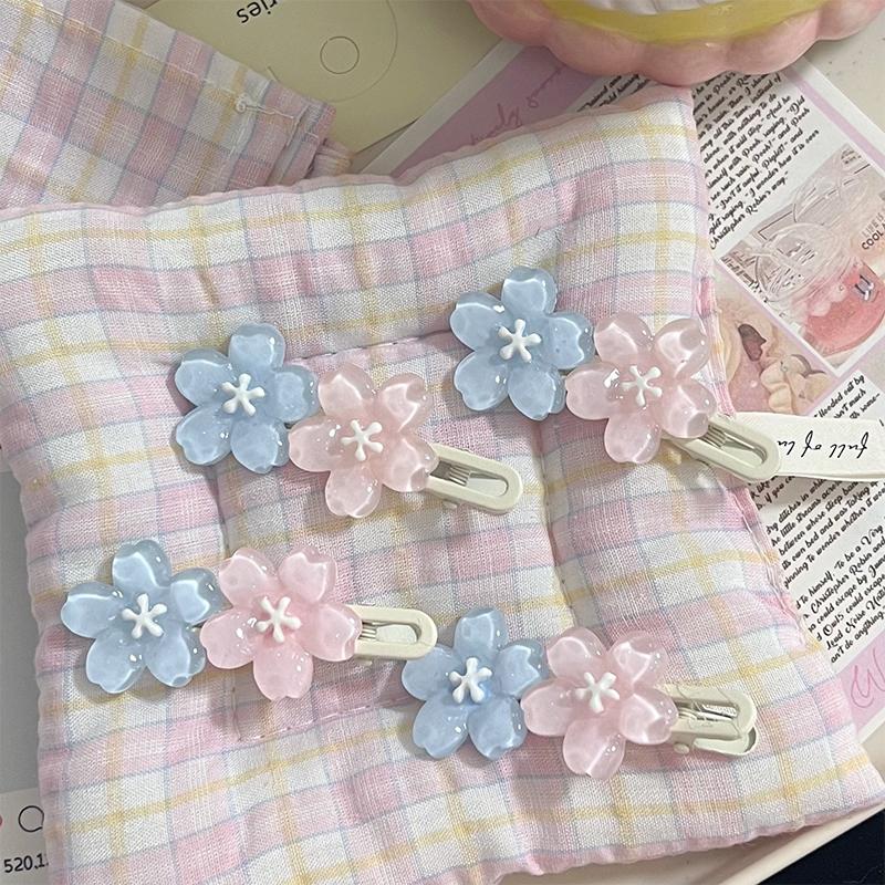 1/2 szt. Breloczek z kwiatem w kolorze galaretki, słodki, uroczy, klips do włosów z kwiatem, akcesoria do dekoracji torebki, prezent
