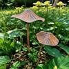 3pcs Retro Metal Rusty Mushroom Garden Decoration Set Outdoor Rusty Mushroom Plaque Garden Statues Sculptures Bonsai Accessories