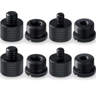 8 pièces adaptateur de pied de microphone ensemble d'adaptateurs de filetage de micro 5/8 femelle à 3/8 mâle et 3/8 F à 5/8 M, 5/8 F à 1/4 M et 1/4 F à 5/8 M adaptateur à vis GZW