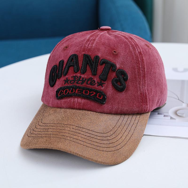 New Style Unisex Washed Cotton Baseball Cap GIANTS Letter Embroidery Outdoor Casual Classic Hat For Women And Men