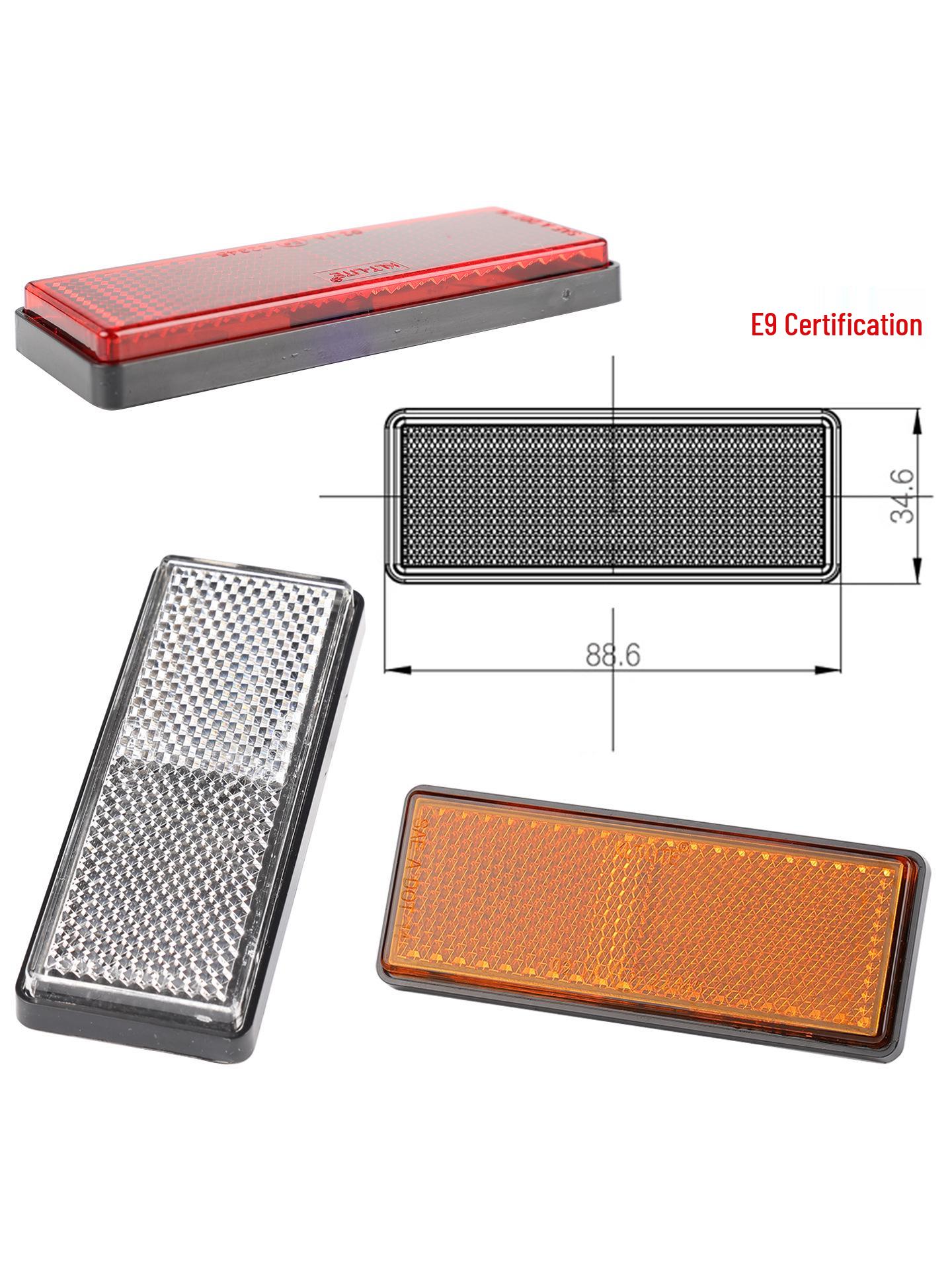 

E9 Certified Universal Trailer Reflector Stickers - Nighttime Warning for Fire Trucks Red [1 piece]